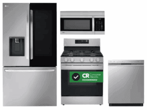 LG LGRERADWMW21213  4 Piece Kitchen Appliances Package with French Door Refrigerator