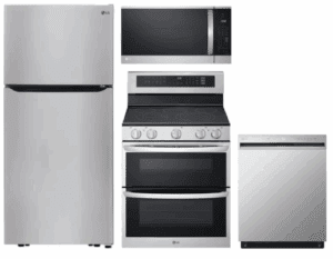 LG  LGRERADWMW21172  4 Piece Kitchen Appliances Package with Top Freezer Refrigerator