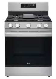 LG LRGL5821S 30 Inch Gas Smart Range with 5 Sealed Burners, 5.8 Cu. Ft.