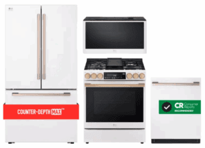 LG LGRERADWMW21104  4 Piece Kitchen Appliances Package with French Door Refrigerator,