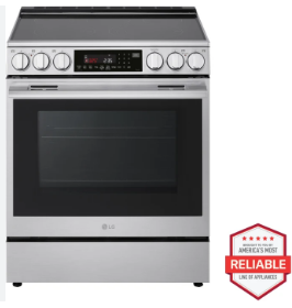 LG LSEL6337XE 30 Inch Smart Slide-In Electric Range with 5 Radiant Elements, 6.3 Cu. Ft. Oven Capacity