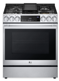 LG Studio LSGS6338F 30 Inch Slide-In Gas Smart Range with 5 Sealed Burners, 6.3 cu. ft.