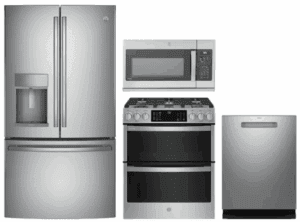 GE RERADWMW103995  4 Piece Kitchen Appliances Package with French Door Refrigerator