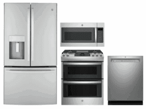 GE GERERADWMW103940  4 Piece Kitchen Appliances Package with French Door Refrigerator