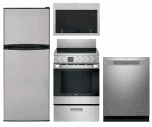 GE HAREMWRADW2   4 Piece Kitchen Appliances Package with Top Freezer Refrigerator