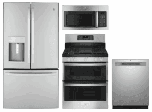 GE GERERADWMW103858  4 Piece Kitchen Appliances Package with French Door Refrigerator