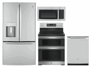 GE GERERADWMW3877  4 Piece Kitchen Appliances Package with French Door Refrigerator