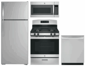GE GERERADWMW3452  4 Piece Kitchen Appliances Package with Top Freezer Refrigerator