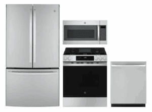 GE GERERADWMW104171  4 Piece Kitchen Appliances Package with French Door Refrigerator