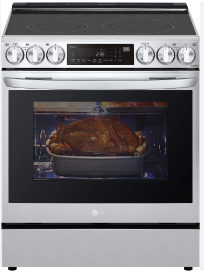 LG LSEL6335FE 30 Inch Smart Slide-In Electric Range with 5 Radiant Elements, 6.3 Cu. Ft. Oven Capacity