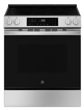 GE 600 Series GRS600AVFS 30 Inch Slide-In Electric Smart Range with 5 Smoothtop Elements, 5.3 cu. ft. Convection Oven : Stainless Steel