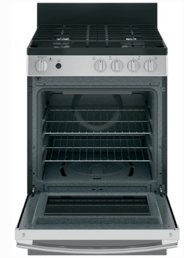 GE JGAS640RMSS 24 Inch Freestanding Slide-in Gas Range with 4 Sealed Cooktop Burners, 2.9 cu. ft. Oven Capacity - Image 3