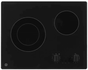 GE JP3021DPBB 21 Inch Electric Cooktop with 2 Radiant Elements, Ceramic Glass Smoothtop