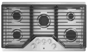 GE JGP5036SLSS 36 Built-In Gas Cooktop with 5 Sealed Burners, Dishwasher Safe Continuous Grates : Stainless Steel