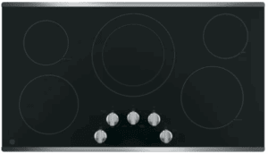 GE JP3036SLSS 36 Inch Electric Cooktop with Five Radiant Cooking Elements : Stainless Steel