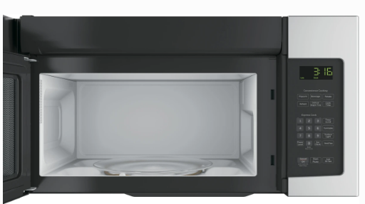 GE JVM3162RJSS 30 Inch Over-The-Range 1,000 Watt Microwave with 10 Power Levels, 2-Speed 300 : Stainless Steel - Image 3