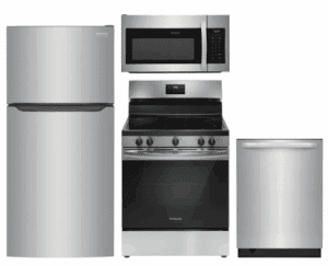 FRRERADWMW888962291  4 Piece Kitchen Appliances Package with Top Freezer Refrigerator, Electric Range