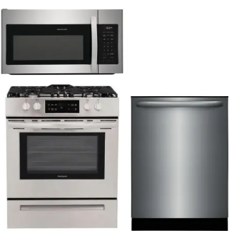 FRRERAMWDW30124 4 Piece Kitchen Appliances Package with Top Freezer Refrigerator, Gas Range - Image 3