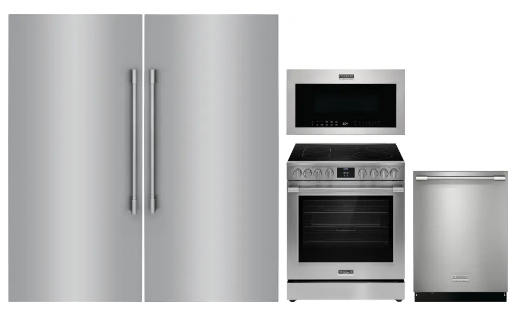 FRREFRRADWMW101 5 Piece Kitchen Appliances Package with Column Refrigerator