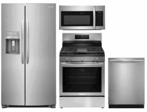 FRRERADWMW4564 4 Piece Kitchen Appliances Package with Side-by-Side Refrigerator