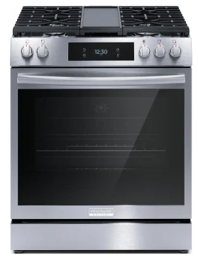 Frigidaire Gallery Series GCFG3060BF 30 Inch Freestanding Gas Range with 5 Sealed Burners, 6.0 cu.ft. Oven Capacity