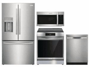 FRRERADWMW4526  4 Piece Kitchen Appliances Package with French Door Refrigerator, Electric Range