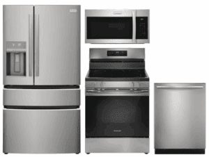 FRRERADWMW888962040  4 Piece Kitchen Appliances Package with French Door Refrigerator, Electric Range