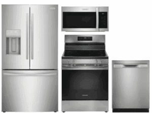 FRRERADWMW888961987  4 Piece Kitchen Appliances Package with French Door Refrigerator, Electric Range
