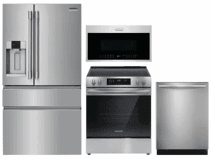 FRRERADWMW888961899  4 Piece Kitchen Appliances Package with French Door Refrigerator, Electric Range