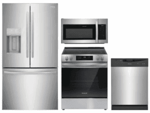 FRRERADWMW888961878  4 Piece Kitchen Appliances Package with French Door Refrigerator, Electric Range