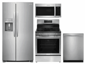 FRRERADWMW4545 4 Piece Kitchen Appliances Package with Side-by-Side Refrigerator