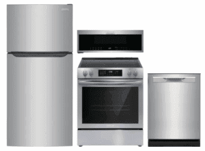 FRRERADWMW20003 4 Piece Kitchen Appliances Package with Top Freezer Refrigerator, Electric Range, Dishwasher