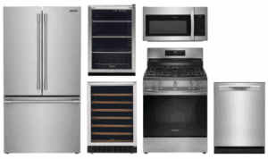 FRIGIDAIRE02062505  6 Piece Kitchen Appliances Package with French Door Refrigerator, Gas Range