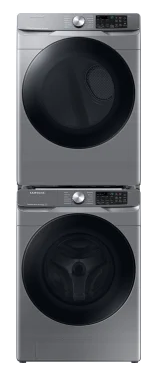 SAWADRGP6302 Stacked Front Load Washer and Gas Dryer Set in Platinum
