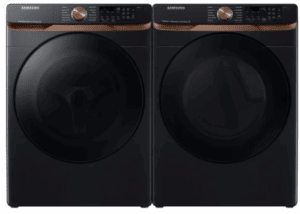 SAWADREV8300 Side-by-Side Front Load Washer and Electric Dryer Set in Black