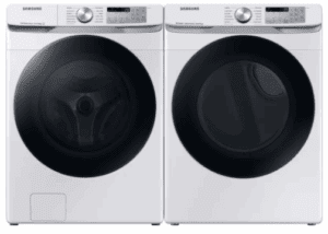 SAWADREW6300 Side-by-Side Front Load Washer and Electric Dryer Set in White