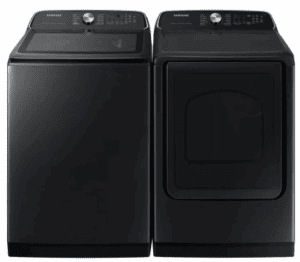 SAWADREAV3500 Side-by-Side Top Load Washer and Electric Dryer Set in Black