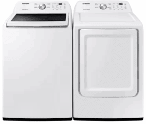 SAWADREW3200 Side-by-Side Top Load Washer and Electric Dryer Set in White