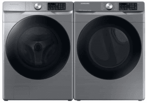 SAWADREP6300 Side-by-Side Front Load Washer and Electric Dryer Set in Platinum