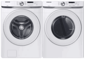 SAWFDRGAW6000 Side-by-Side Front Load Washer and Gas Dryer Set in White
