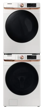 SAWADREE83002 Stacked Front Load Washer and Electric Dryer Set in Ivory