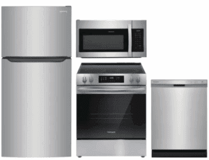 FRRERADWMW888962409  4 Piece Kitchen Appliances Package with Top Freezer Refrigerator, Electric Range