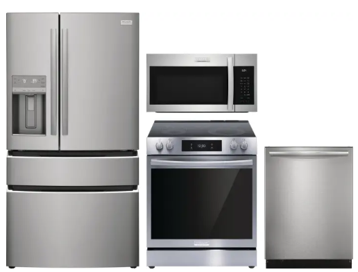 FRRERADWMW888962401 4 Piece Kitchen Appliances Package with French Door Refrigerator, Electric Range