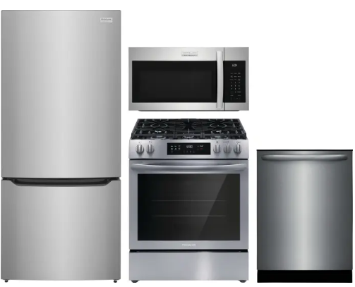 FFRMD04032502 4 Piece Kitchen Appliances Package with Bottom Freezer Refrigerator