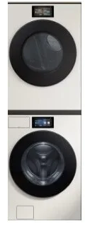 SAWADREADY532 Stacked Front Load Washer and Electric Dryer Set in Ivory