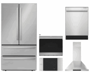 SHARPRECTHODWMD108  5 Piece Kitchen Appliances Package with French Door Refrigerator