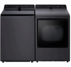 LG LGWADRGCL8205 Side-by-Side Top Load Washer and Gas Dryer Set in White