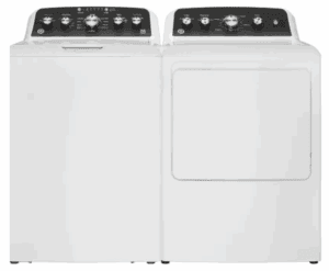 Side-by-Side Top Load Washer and Electric Dryer Set in White