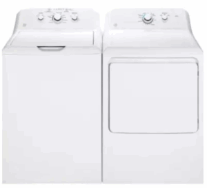 GE GEWADR11 Top Load Washer and Gas Dryer Set in White