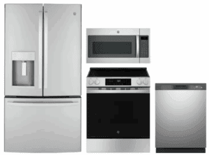 GE GERERADWMW104144 4 Piece Kitchen Appliances Package with French Door Refrigerator